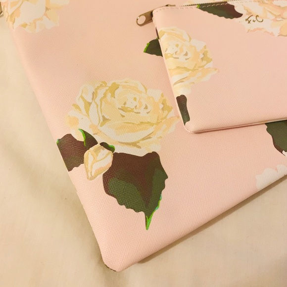 DONATED - Light Pink Floral Travel Pouches - Picture 2 of 4